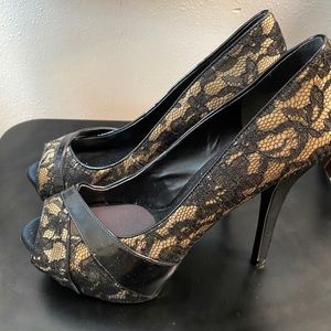 Lace Black High Heels